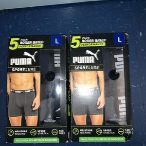 PUMA Sportluxe Performance Boxer Briefs - Black 5 Pack